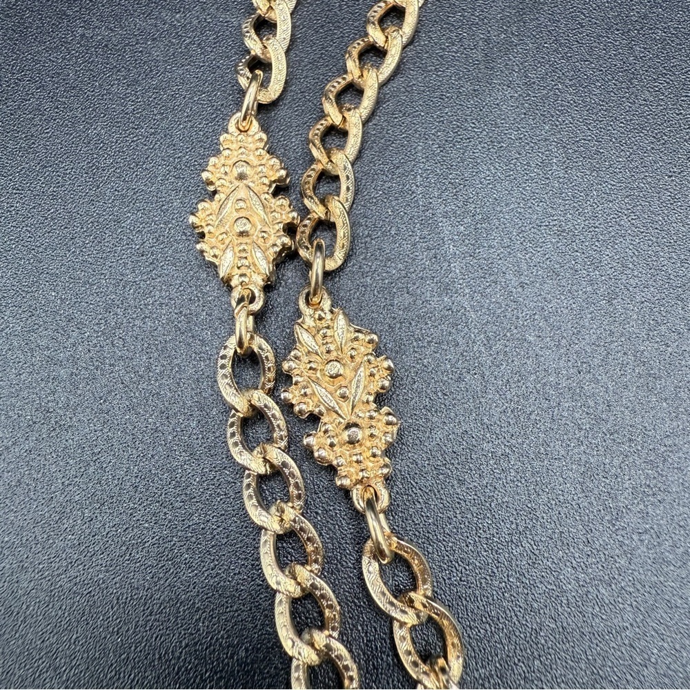 Accessocraft N.Y.C Vintage Double strand Gold Filigree Necklace - Picture 6 of 13